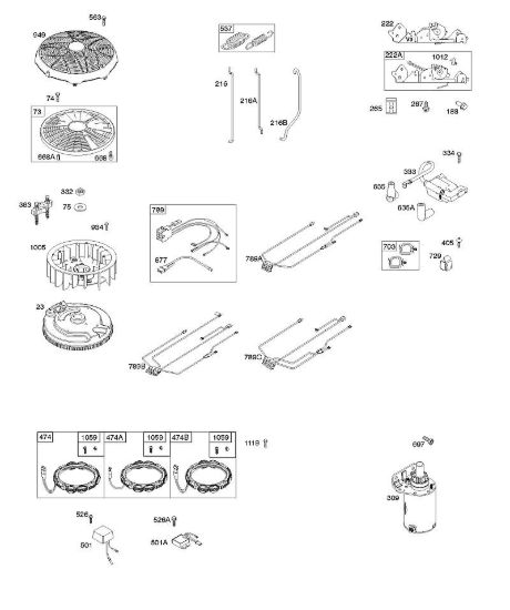 G - Volano, generatore, motorino di avviamento, fascio cavi B&S - 44 €¦ 44N677-0017-B1 brand Stihl